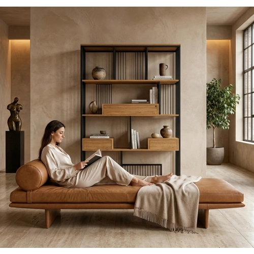 REGAŁ NA KSIĄŻKI METALOWY DREWNO LITE DĄB JESION OLCHA RNK-112